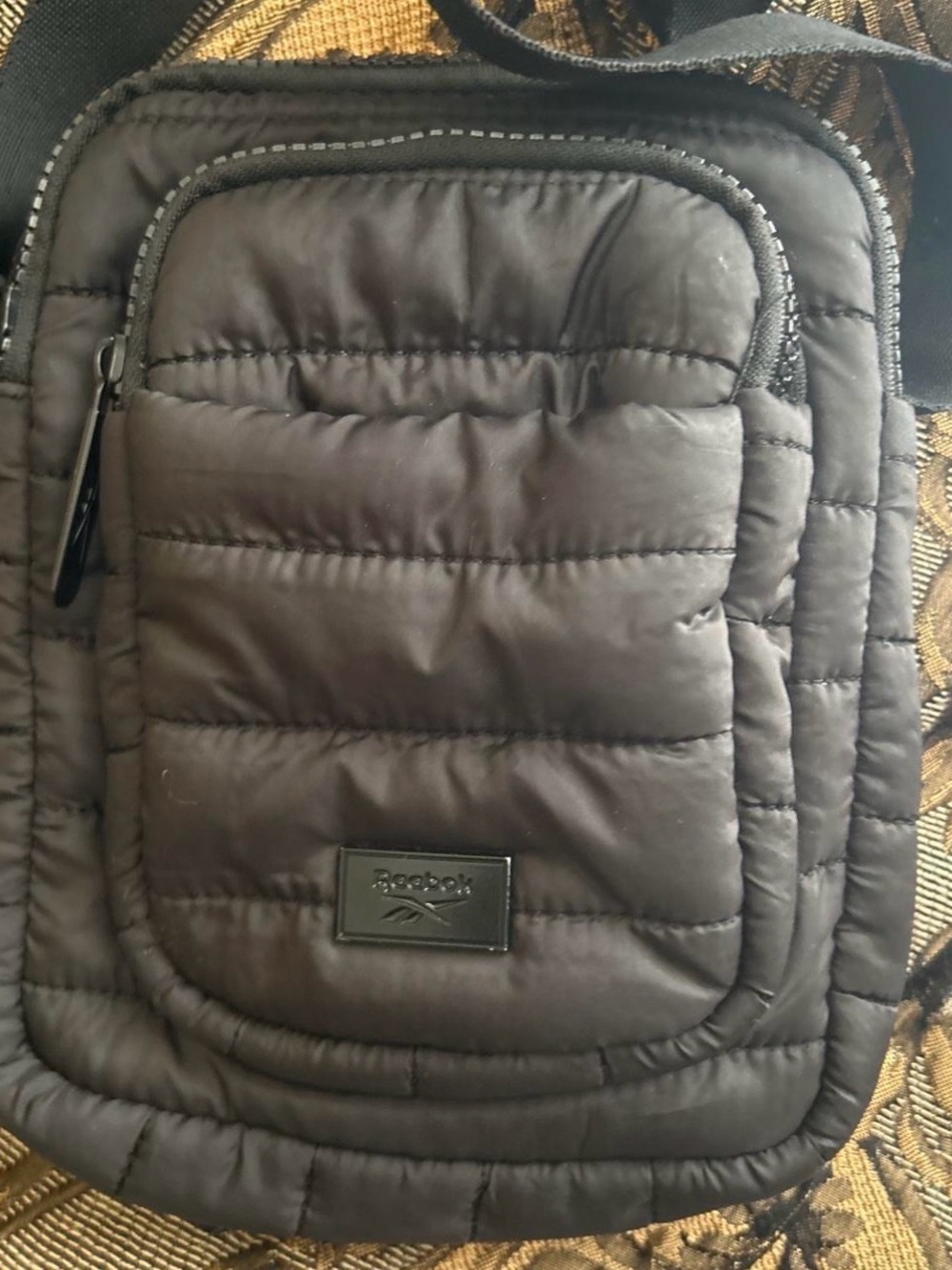 Reebok Black Quilted Men’s Belt Bag with Zip Pocket
